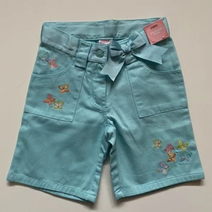 Gymboree Butterflies Embroidered Shorts Bermuda Blue Girl's Size 4 NWT - Picture 1 of 3