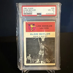 💎 1961 Fleer Elgin Baylor #46 (In Action) - HOF Rookie RC - PSA 4 - Picture 1 of 3