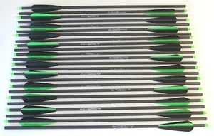 22" Super Fast Crossbow Bolts 100% Carbon Black/Green Hobo Archery Qty 12 - Picture 1 of 5