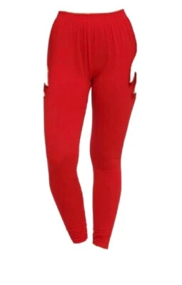 100% Cotton 4 way Stretchable Red Churidar  Leggings - Image 1 of 4