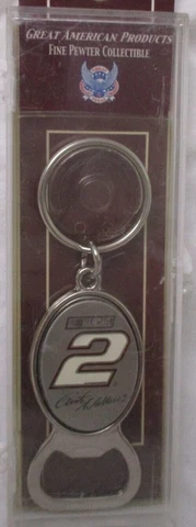 Rusty Wallace # 2 PEWTER BOTTLE OPENER METAL KEYCHAIN ! FREE SHIPPING ! Cover