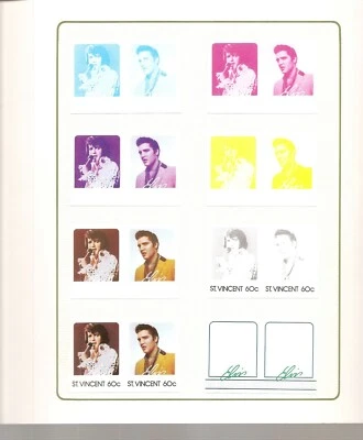 St Vincent SC # 875a-b Elvis Presley Printing Proofs / Format international . - Image 1 of 3