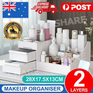 Makeup Storage Box Cosmetic Organiser Drawer Case Cabinet Jewelry Holder Gift AU - Picture 1 of 11