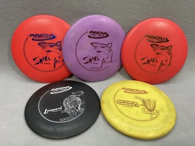 Innova Shark Disc Golf Lot 5 Vibrant Yellow, Purple, Red, Black, & Foil Design - Image 1 of 4