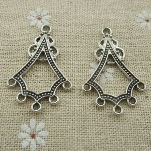 Free Ship 96 pcs tibetan silver earring connectors 38x25mm L-566 - Picture 1 of 4