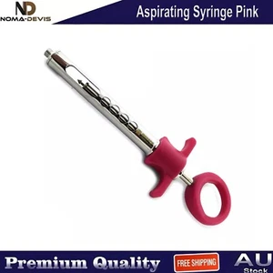 Dental Aspirating Syringe 1.8ml Pink Anesthesia Dentist Laboratory Instruments - Picture 1 of 5