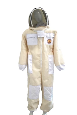 1221 APIARY LLC Unisex 3 Layers Ventilated White Beekeeping Suit - EXTRA- EXTRA LARGE SIZE (XXL)