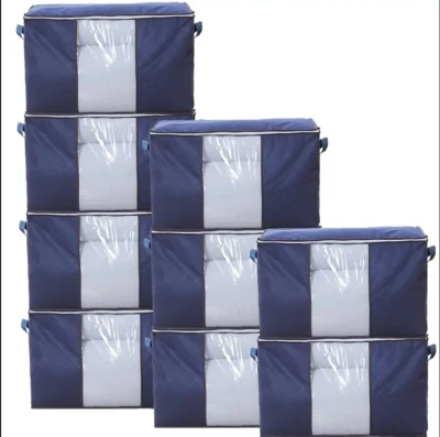 3/6/9Pcs Large Clothes Storage Bags with Zips, Large Duvet Storage Bag King Size - Image 1 of 4