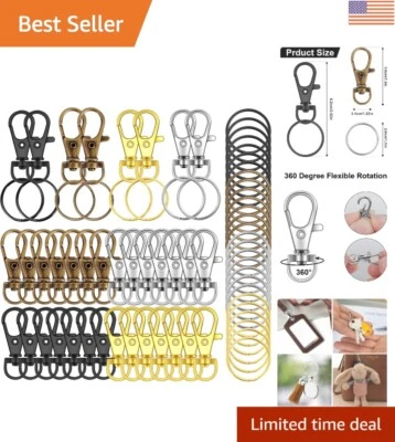 Ganchos y llaveros giratorios multicolores listos para artesanal 120 piezas - aleación de zinc duradera Foto 1 de 4