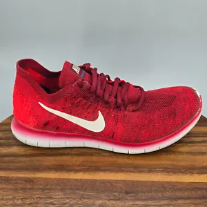 Nike Free RN Flyknit Zapatos Para Hombre 9 Rojo Blanco Parte Superior Baja Tenis Atléticos para Correr - Imagen 1 de 8