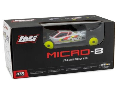 Open Box Losi LOS00007T2 White Micro-B 1/24 RTR 2WD Buggy Radio, Battery Charger - Image 1 of 2