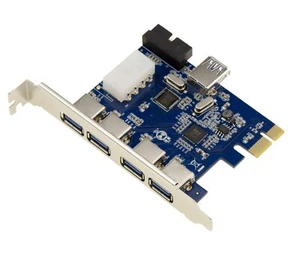 Carte contrôleur PCI Express PCIe vers USB 3.0 4 Ports externes 5G et 3 Ports... - Photo 1/4