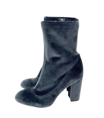 Sam Edelman Botas Gris Azul Terciopelo Calcetín al Tobillo Botín Tacón Bloque Talla 8 Nuevo SH29 Foto 1 de 4
