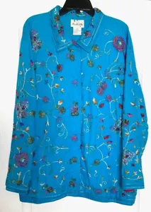 THE QUACKER FACTORY Floral Butterfly Beaded Embellished Embroidered Twill Jacket - Picture 1 of 7