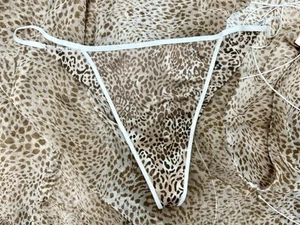 Neu mit Etikett Victoria's Secret Vintage transparentes Top & Höschen Y2K Leopard Strand Lounge sexy - Bild 1 von 19