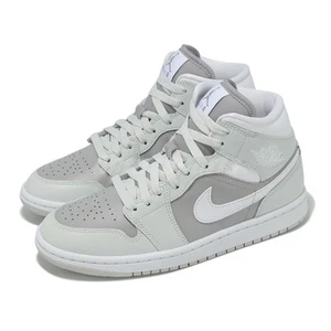 Nike Wmns Air Jordan 1 Mid Photon Dust Atmosphere Grey Women Unisex BQ6472-008 - Picture 1 of 8