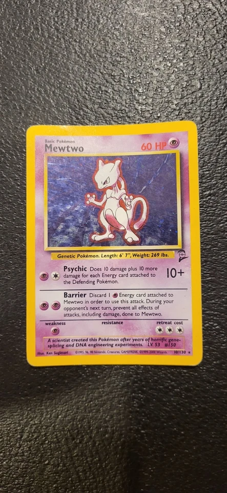 Pokemon -  Mewtwo - Base Set 2 - 10/130 - Unlimited - Holo Rare - LP - Image 1 of 1