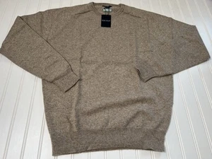 Peter Millar Artisan Crafted Cashmere Flex Crew Sweater Men Medium Flax NEW - Picture 1 of 4