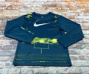 Nike Shirts Boys L Blue Long Sleeve Football Athletic Active Outdoor Tee Boys - Picture 1 of 15