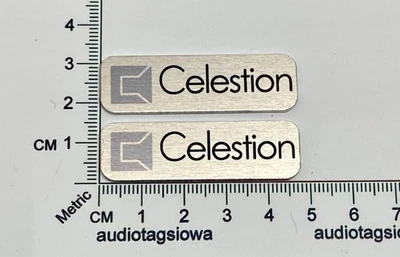 PAR de emblema con logotipo insignia de altavoz Celestion Ditton 551 plateado aluminio Foto 1 de 4