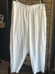 Sea Breeze of California Women's White Capri Pants Size 1X Cotton Casual - Picture 1 of 6