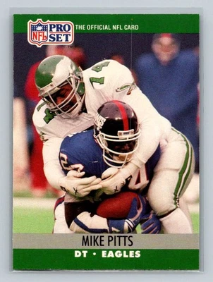 1990 Pro Set #611 Mike Pitts Philadelphia Eagles Football Card - Image 1 of 2