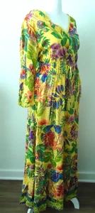 Neu mit Etikett Me 2 Magic Anthropologie Damen gelb Blumen gold gestreift Maxikleid 2X - Bild 1 von 17