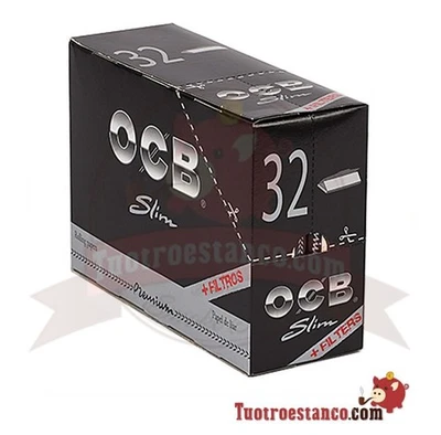 OCB CARTINE KING SIZE SLIM LUNGHE NERE PREMIUM E FILTRI IN CARTA 32 LIBRETTI - Imagen 1 de 4