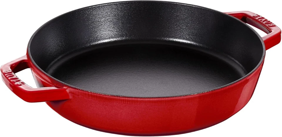 Staub Cast Iron 13-inch Double Handle Fry Pan, Matte Black and Cherry - Image 1 of 1