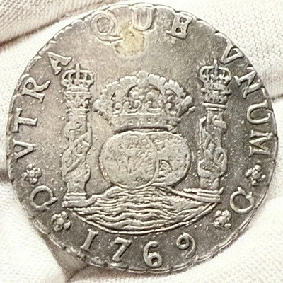 1769 G P Guatemala 8 Reales • Pillar Dollar • Silver Colonial Coin (L461) - Image 1 of 2