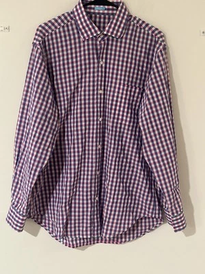 j mclaughlin Men’s Pink Blue Check Long Sleeve Button Up Size L - Image 1 of 4