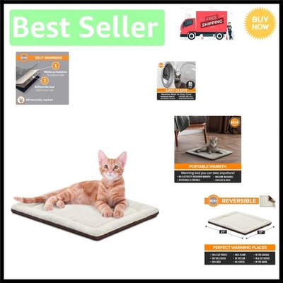 Almohadilla autocalentable para mascotas de avena/chocolate 21x17 pulgadas - Ideal para uso en interiores y exteriores Foto 1 de 4