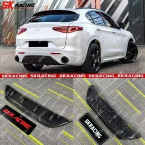 Kit difusor labial parachoques trasero fibra de carbono/negro para Alfa Romeo Stelvio 2017-2021 - Imagen 1 de 35