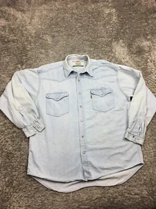 Levi's Denim Shirt Mens Size Large Light Blue Long Sleeve Cotton - Picture 1 of 19