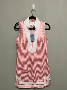 sail to sable dress small white strip pink NWT - Picture 1 of 5