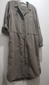 SPORTSCRAFT Adjustable Sleeve D-String Tie Waist Hidden Closure Shirt Dress*new* - Picture 1 of 6
