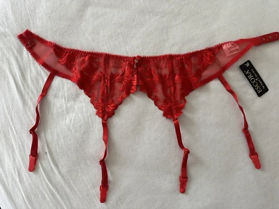 ESCORA Strapsgürtel Rot Straps NEU Gr 66 / 34-36 XS elastisch Hüftgürtel Spitze - Bild 1 von 3