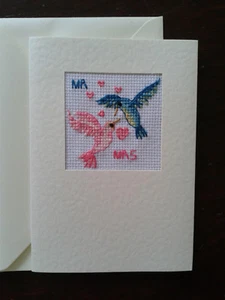 Hand Made completed cross stitch medium cream MR & MRS - Any Occasion. - Picture 1 of 1