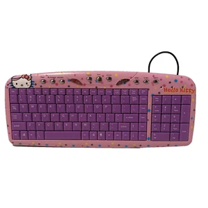 Hello Kitty USB Keyboard Pink Purple 11 Internet Hot Keys Function Keys Keypad - Picture 1 of 9