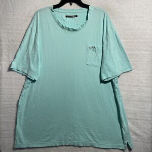 Greg Norman Shirt Mens XL Teal Blue Short Sleeve Crew Neck Pullover Cotton