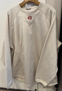 Vtg Majestic Cincinnati Reds Pullover Batting Practice Jacket Beige Size 2XL - Picture 1 of 4