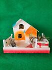 Vintage Putz Christmas Cardboard House Large Made in Japan in Circle