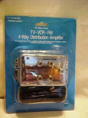 Archer 4 way Radio Shack VCR/VHF/CATV/FM amplifier 15-1119 NEW IN PACK - Image 1 of 4