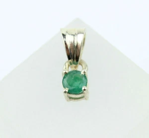 Enganche esmeralda real en plata 925 joyería piedra preciosa redonda talla regalo belleza - Imagen 1 de 4