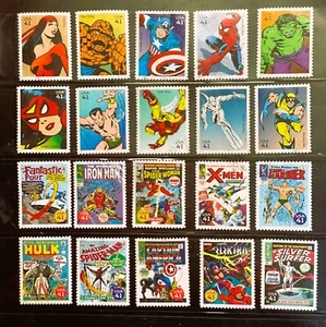 USA 250 Briefmarken LOT gebraucht Singles Marvel Comics Superhelden Baseball Illustratoren - Bild 1 von 8