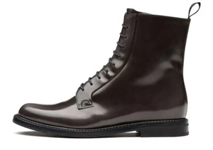 $1450 CHURCH’S Alexandra Polished Binder Lace Up Ankle Boot Zip Leather Grey 4.5 - Picture 1 of 15