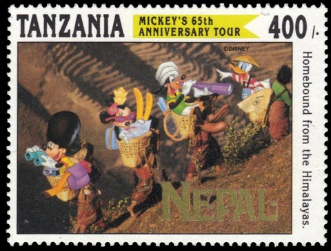 TANZANIA 1124 - Mickey Mouse Anniversary Tour "Nepal" (pa93757) Cover