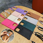 For iPhone 14 Pro Max 13 12 11 Crossbody Strap Shockproof Card Holder Case Cover