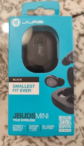 JLab JBuds Mini True Wireless Bluetooth Earbuds Headphones Case BLACK NEW Seal! - Picture 1 of 3
