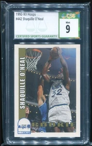 1992-93 NBA Hoops #442 - Shaquille O'Neal Rookie CSG 9 - Picture 1 of 2
